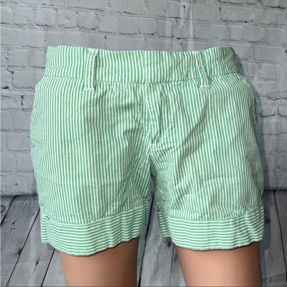 Dear John green and white high rise stripe shorts 32‎